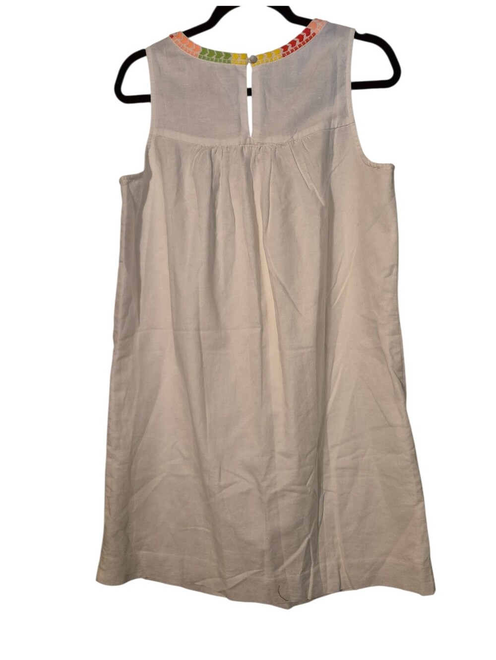 J. Crew NWT Floral Embroidered Linen/ Cotton White Tunic Dress 4 - Picture 3 of 5